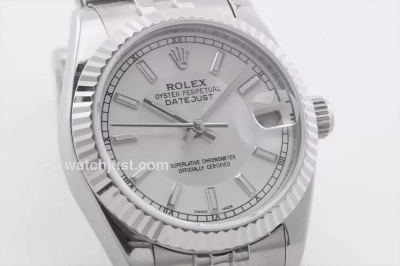 Rolex Datejust Automatic Movement with White Dial Stick Marking Mid Size - Image 4